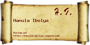 Hanula Ibolya névjegykártya
